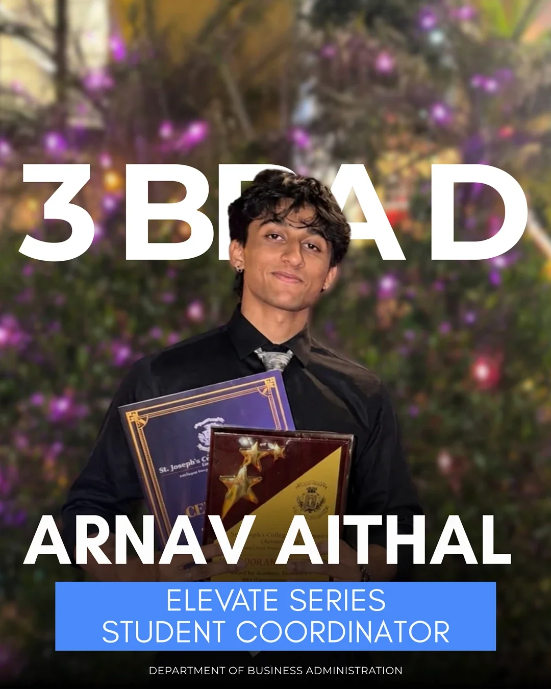 Arnav Aithal, 3 BBA B — Josephite Business Club Student Coordinator