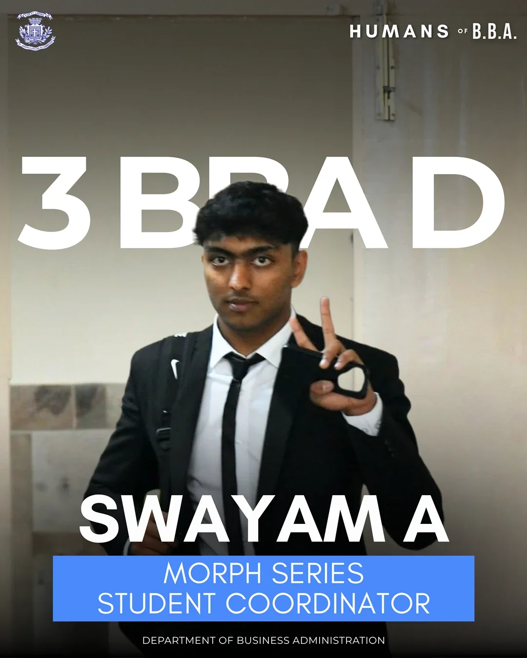 swayam-m, 3 BBA B — Josephite Business Club Student Coordinator